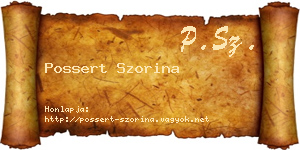 Possert Szorina névjegykártya